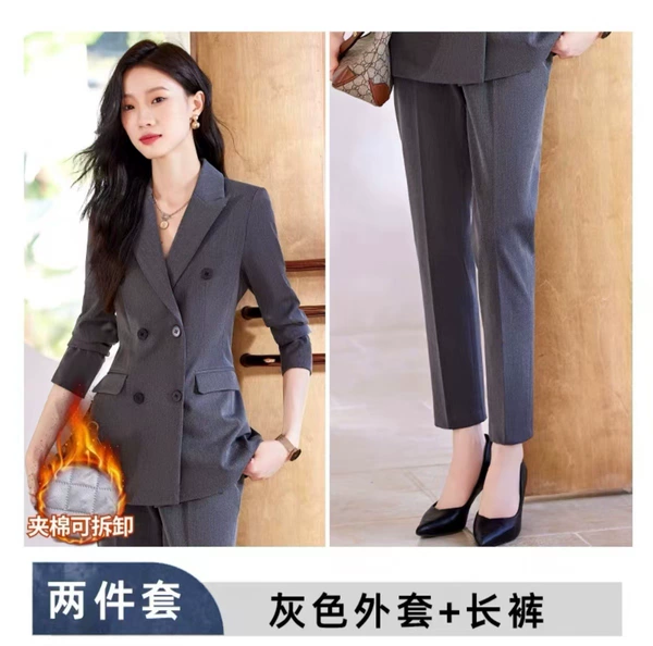 6258 gray cotton vest suit suit+B126 trousers