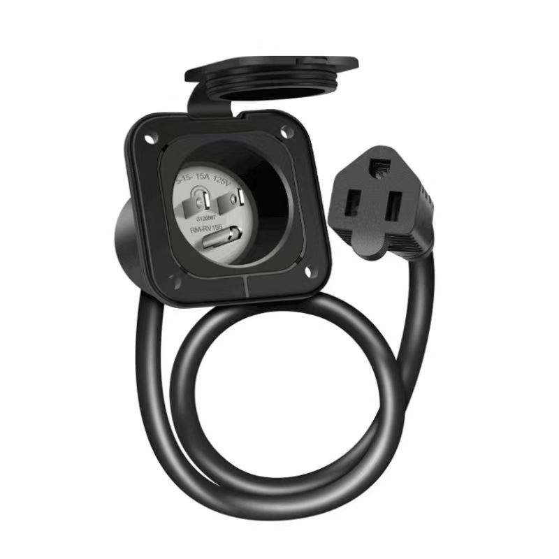 NEMA 5-15P TO 5-15R房车充电插座 18英尺美标AC延长线电源插头