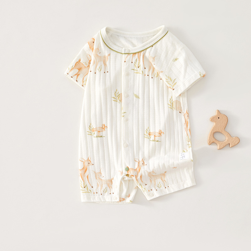 Uniforme infantil antibacteriano verano delgado bebé de manga corta ropa de bebé recién nacido ropa de bebé para hombres y mujeres ropa de trepa