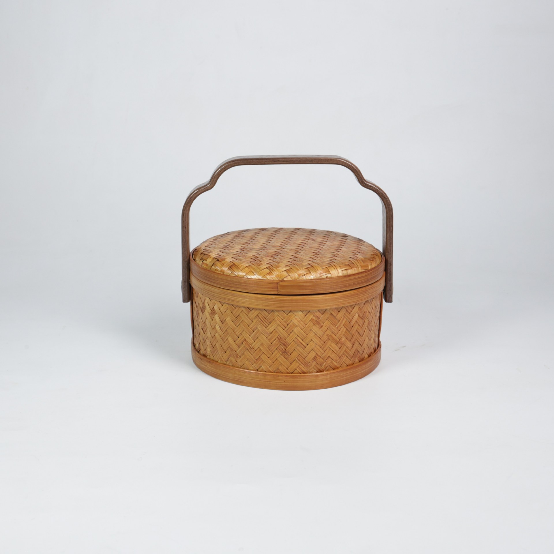 Cesta de Bambú Tejido con Laca Hecha a Mano con Tapa para Bocadillos y Regalos image 7
