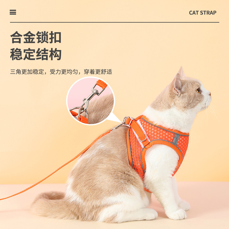 Nueva malla grande para mascotas correa de pecho chaleco correa de perro reflectante transpirable cuerda de perro suministros para mascotas