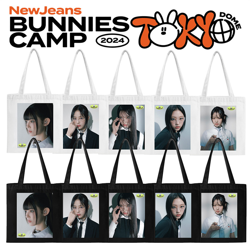 new nj专辑BUNNIES CAMP海报帆布女包 逛街购物包 拉链手提单肩包