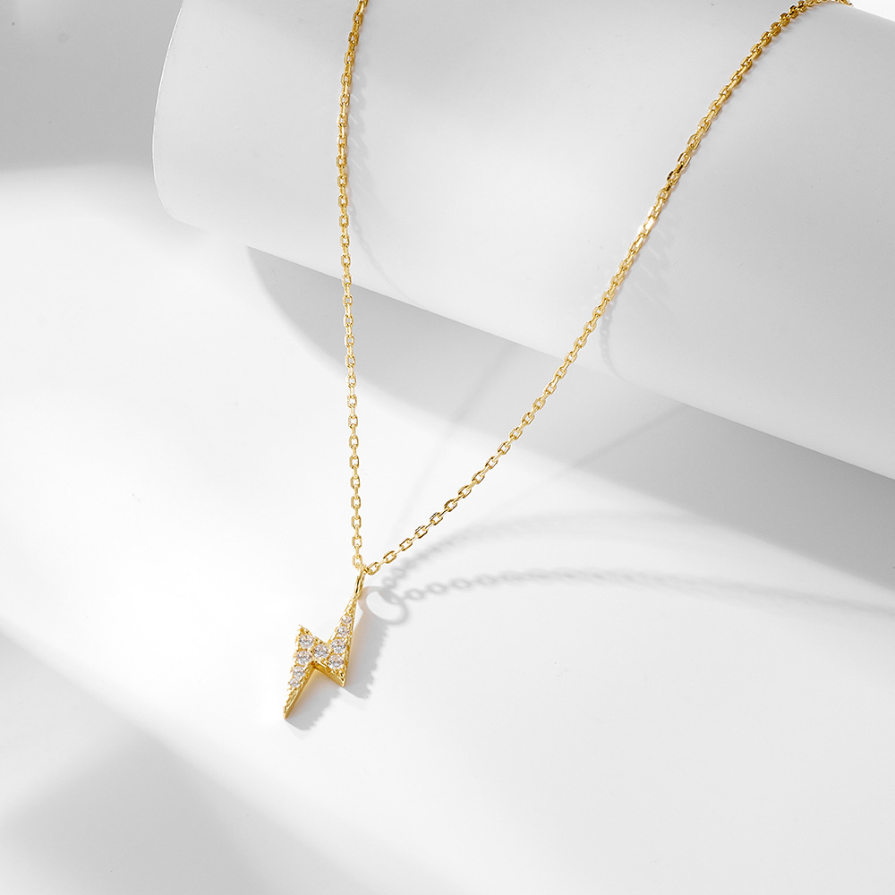 S925 joyería de plata esterlina diamante collar relámpago nicho femenino versátil diseño minimalista cadena clavícula joyería de cadena de plata personalizada