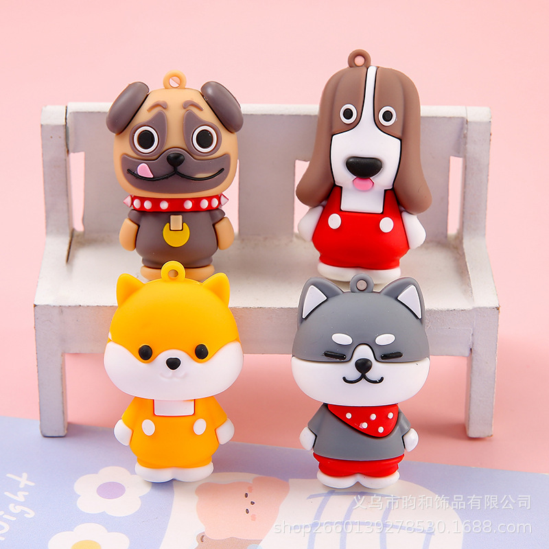 Cute dog keychain silicone cartoon puppy keychain doll ornaments Akita dog husky keychain Cute dog keychain silicone cartoon puppy keychain doll ornaments Akita dog husky keychain