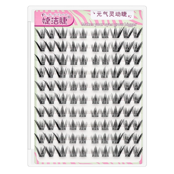 ✿Glue-free✿10 rows 100 clusters of natural nine-tailed rabbit 9-13mm