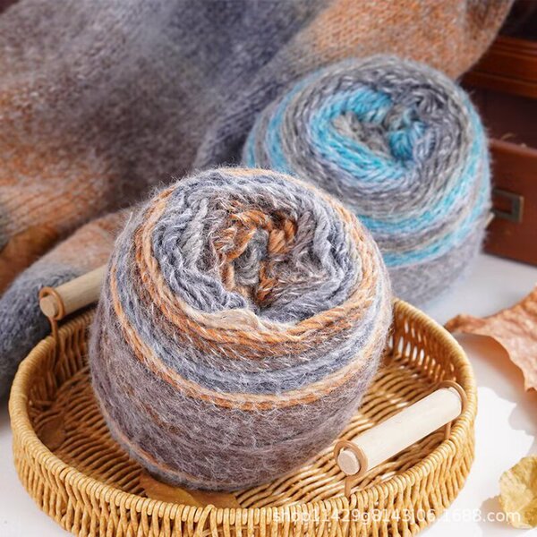 Rainbow woolen woven scarf handmade