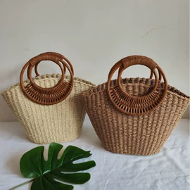 女士单肩包;女士手提包;草编包