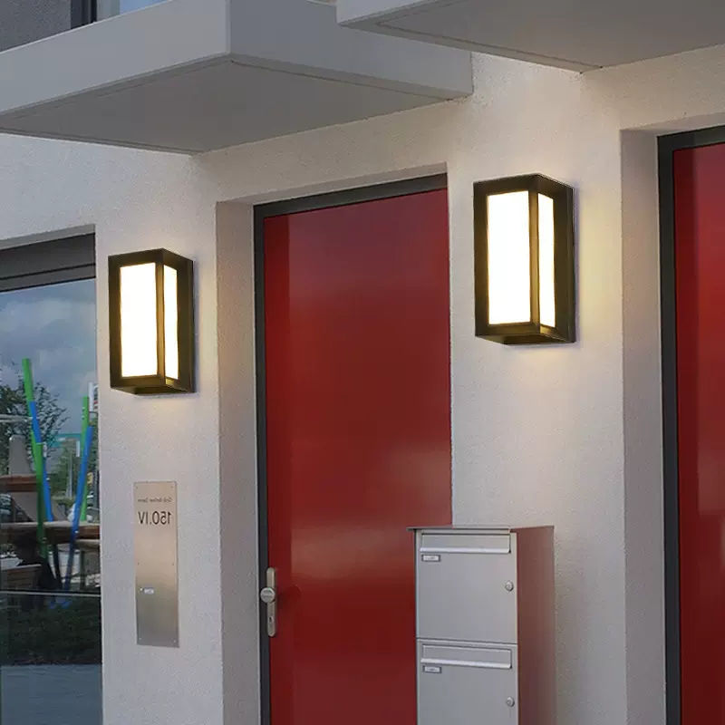 led户外壁灯简约现代防水ABS过道入户花园阳台露台室外墙庭院灯