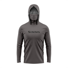 SIMMSフード付き釣り服路亜日焼け止め男性マスク氷糸長袖釣り服速乾通気性薄いタイプ