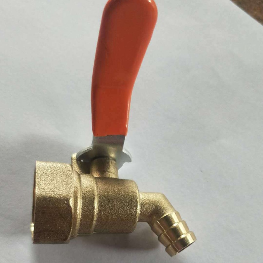 黄铜热水咀 单向阀体螺纹锅直通式固定球球阀1/2内丝弯水嘴
