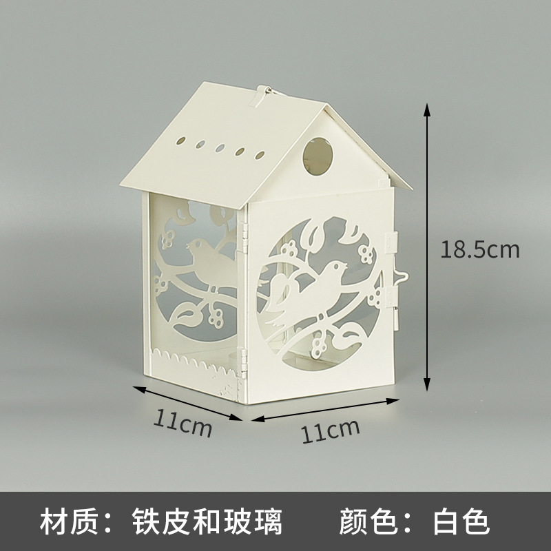 Blanco boda candelabro linterna boda carretera plomo accesorios atmósfera lámpara Marruecos viento lámpara decoración a prueba de viento vela pantalla