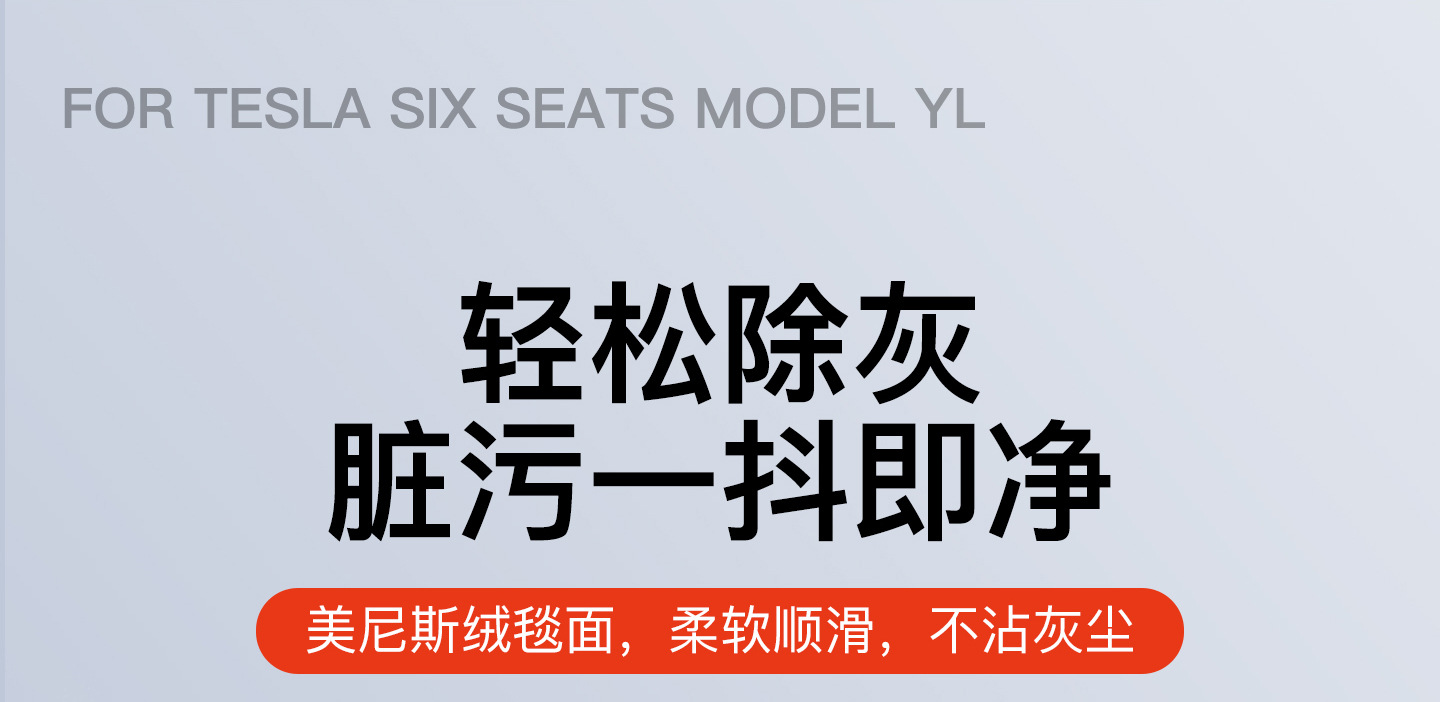 Suitable for Tesla Six-Seater Model Yl, Full Car Floor Mats, Tpe Floor Mats, Special Car Interior Accessories