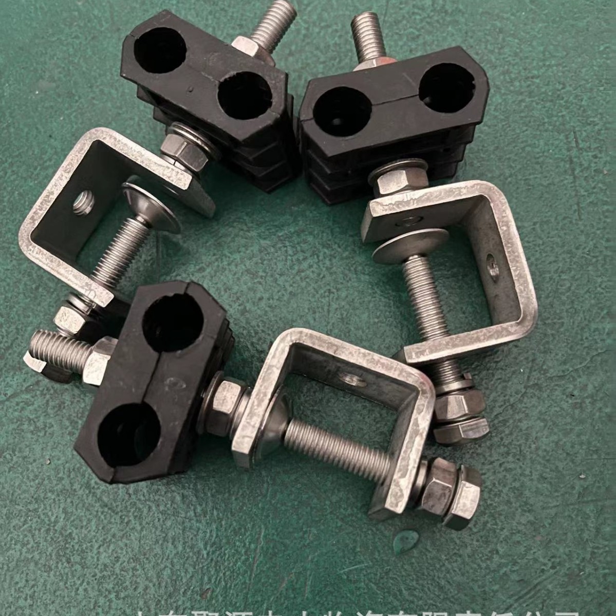 馈线卡单排双孔 带胶套 304不锈钢金属件 电缆夹 套