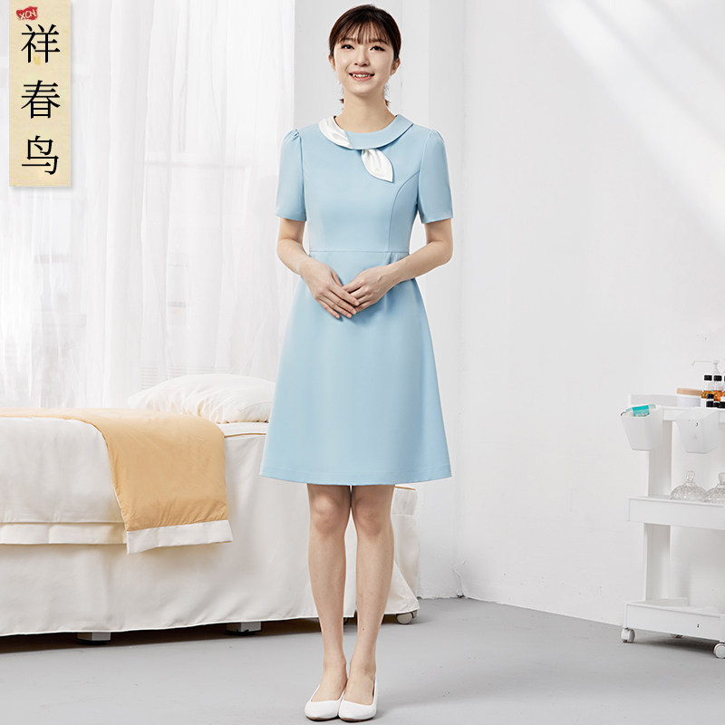 Xiangchun Niao High-End Light Medical Beauty Nurse Uniform Dress for Women, Spring and Summer Beauty Salon, Dental, Oral Care, Pharmacy Workwear
