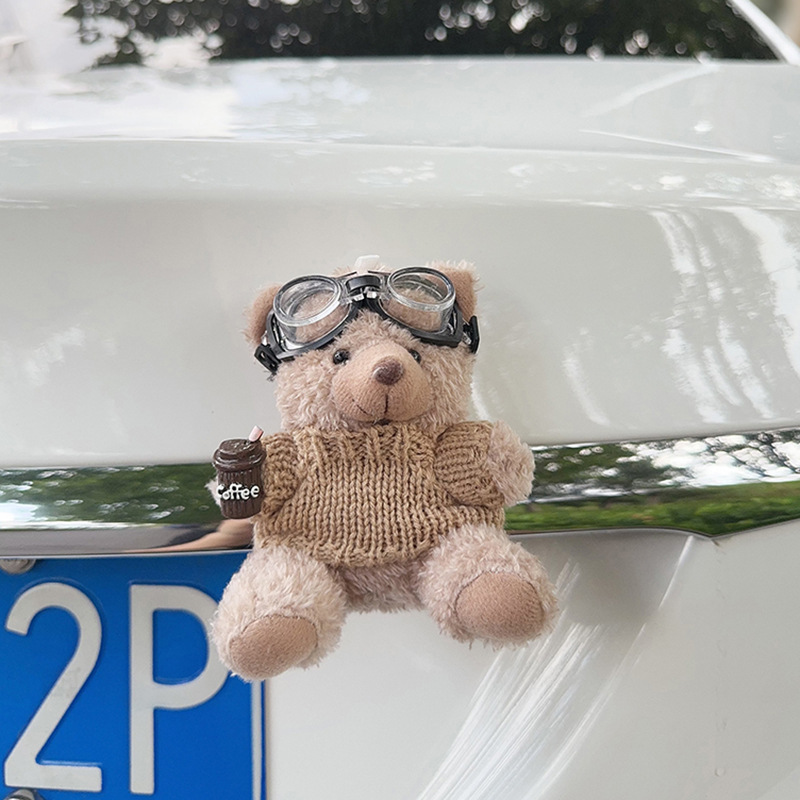 Colgante de cola de automóvil lindo peluche oso muñeca muñeca baúl de automóvil decoración de decoración de motocicleta eléctrica