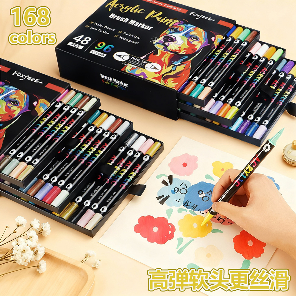Transfronterizo Amazon venta caliente doble cabeza de doble color multicapa caja de dibujo acrílico marcador bolígrafo especial para estudiantes de pintura