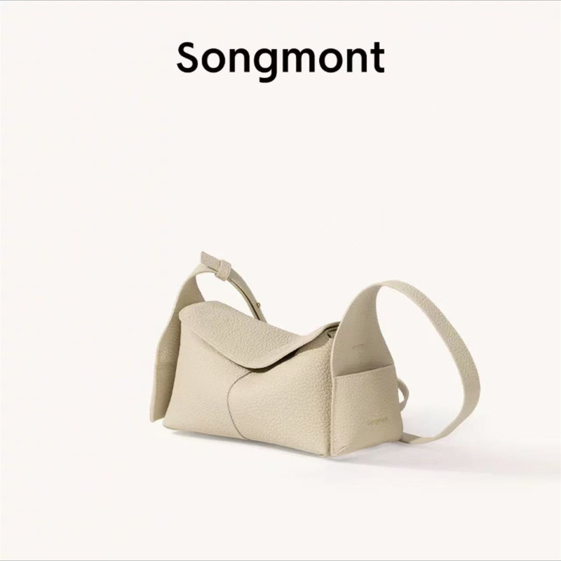 春夏头层牛皮通勤斜挎hobo包Songmont山下有松挂耳系列mini屋檐包|undefined