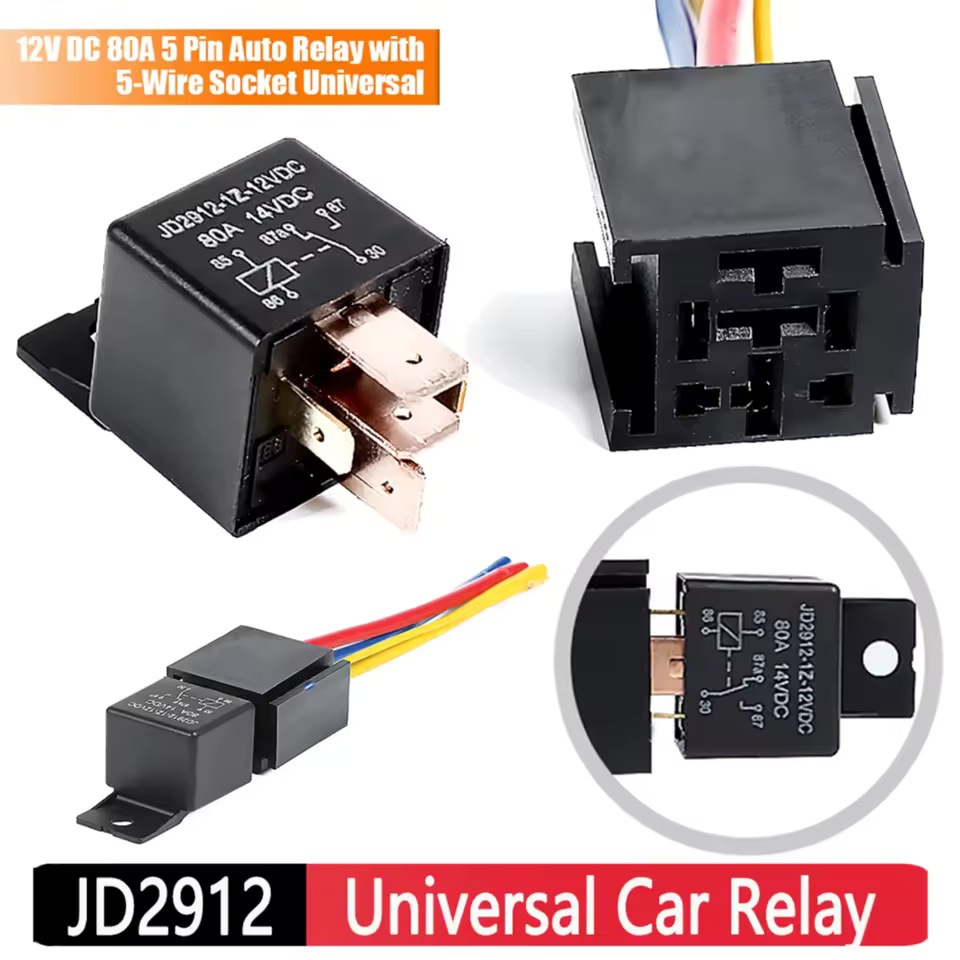 大宽脚大电流汽车继电器12v24vv70A80A4脚启动灯光风扇空调工程车