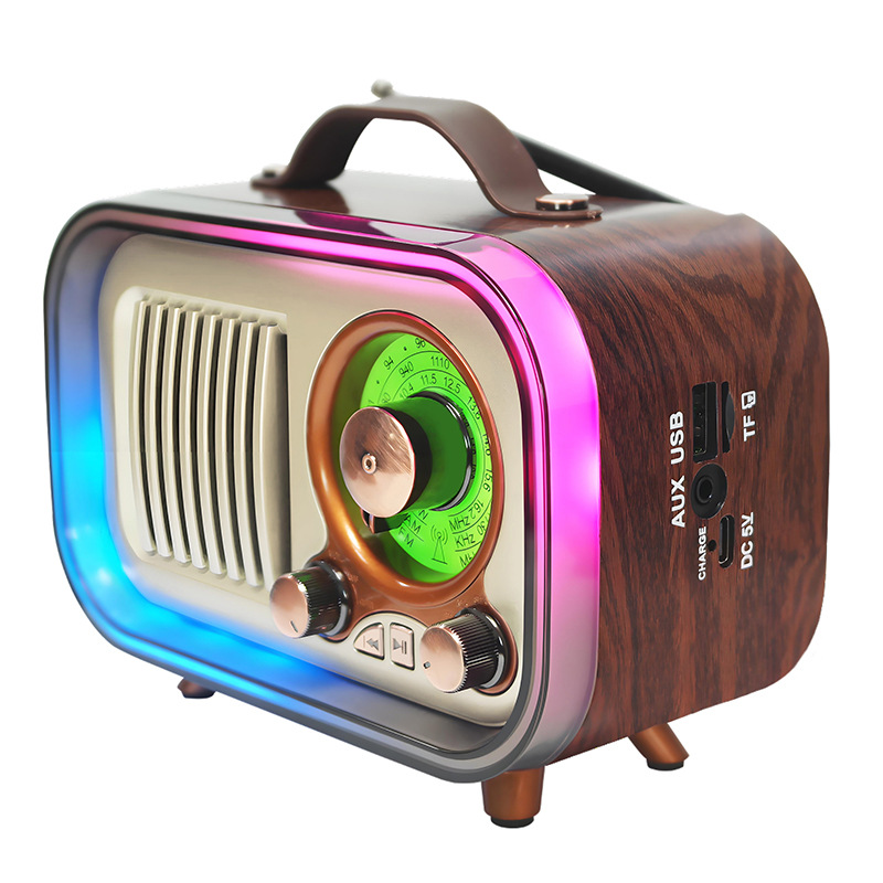 Nueva luz de colores retro altavoz Bluetooth portátil al aire libre creativo portátil MD-1316BT de radio multibanda portátil