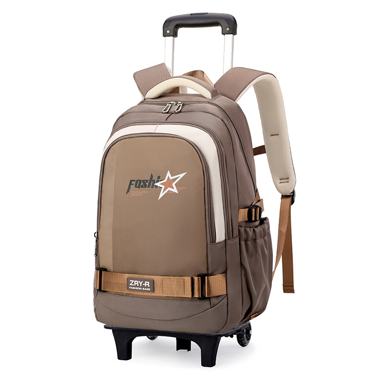 Mochila de pescado natural para niños de grado 3 - 6 estudiantes de secundaria con ruedas de gran capacidad para subir escaleras.