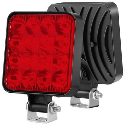 Car LED mini square 16 İşçi projektorları - red