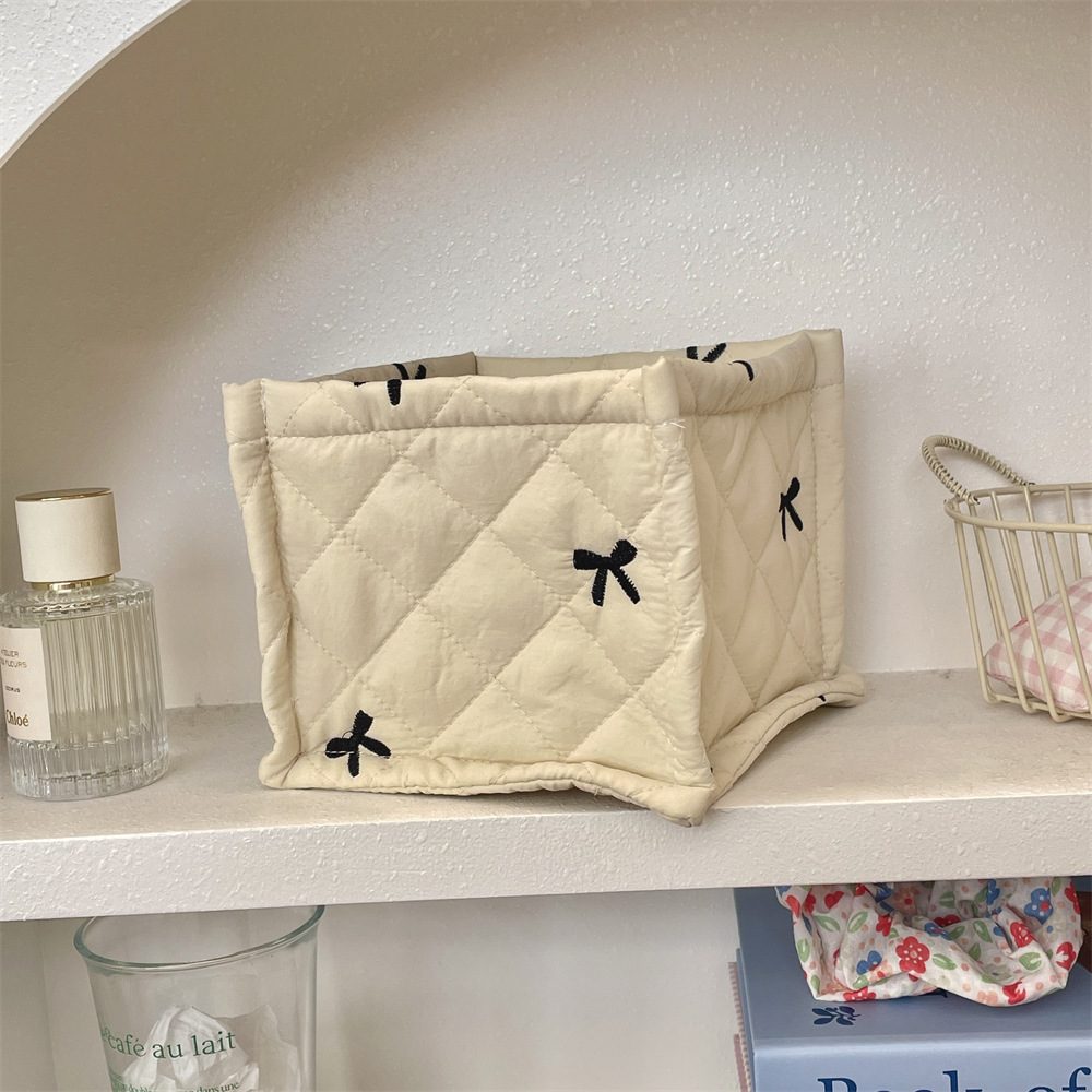 124g Weight Storage Basket Storage & Cleaning 1 Piece Quantity Polyester Material Cherry Pattern Cute Style Cute Cherry Polyester Storage Basket 2