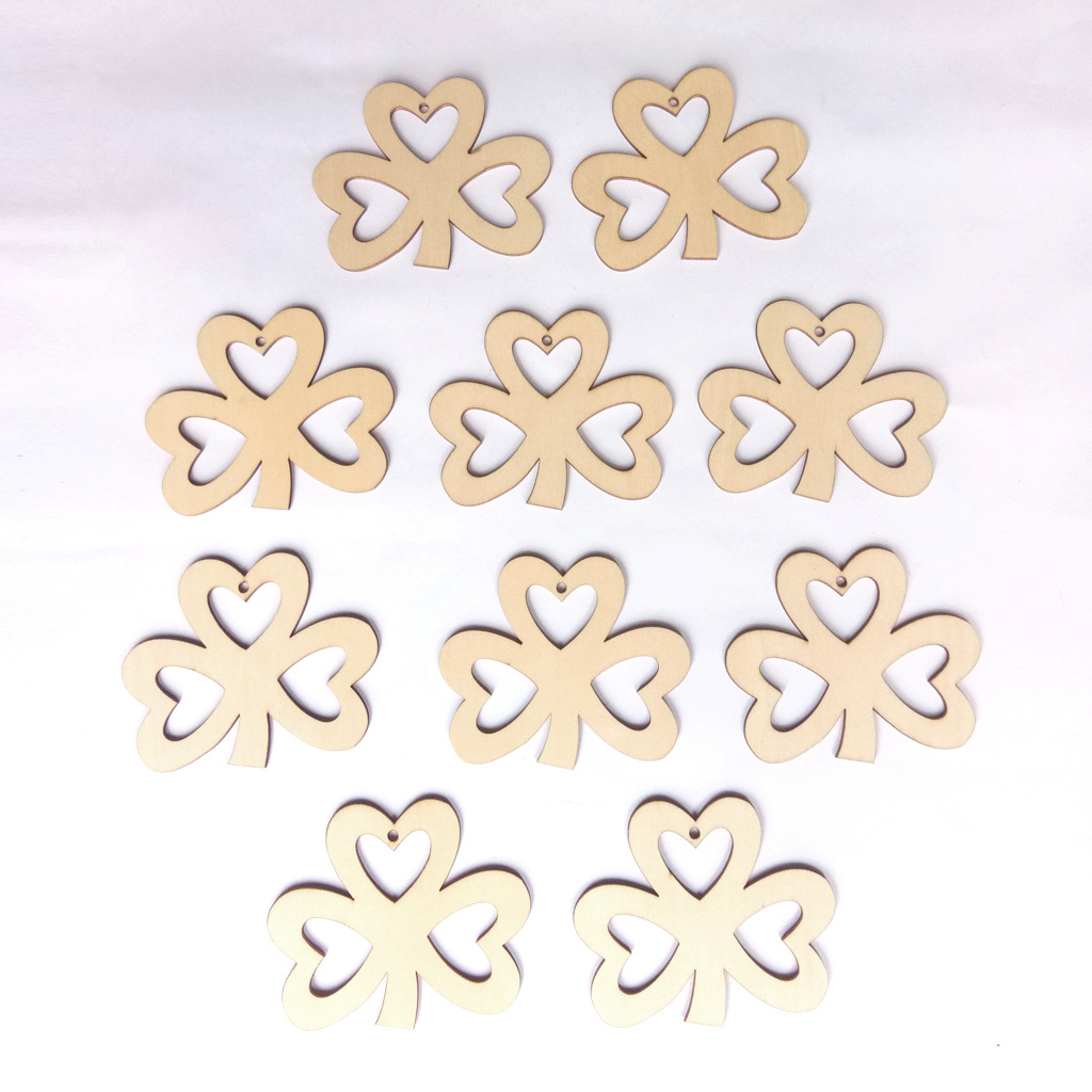 2022 Día de San Patricio fiesta de madera DIY trébol pequeño colgante Festival irlandés artesanía de madera