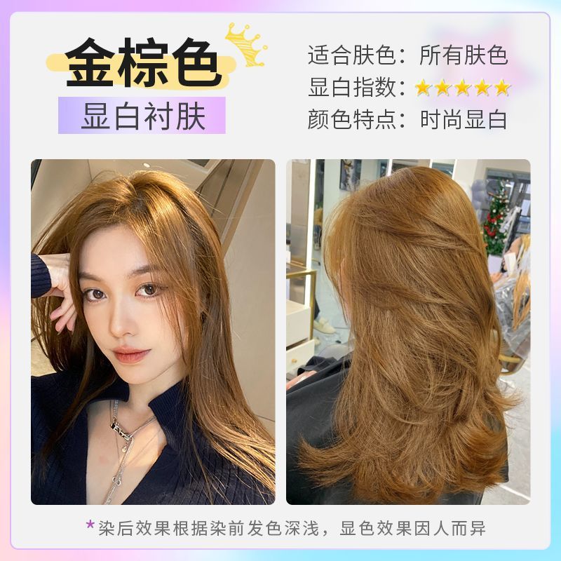 황금 다크 브라운 [상자 사면] + 염색약 도구