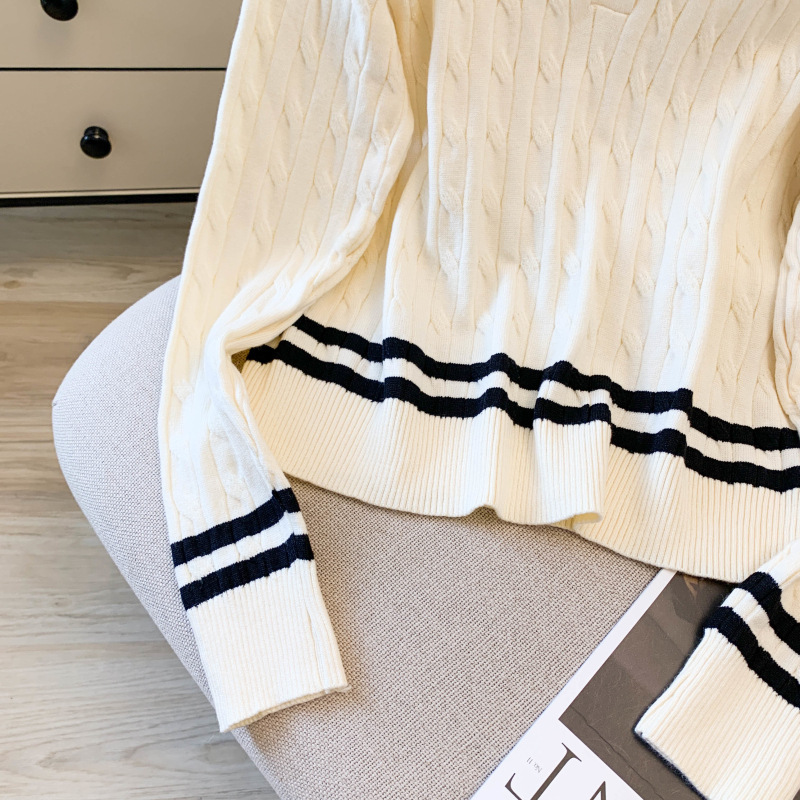 Damen Strickpullover Mit Polokragen Für Den Lässigen Herbst-look_voghion.com