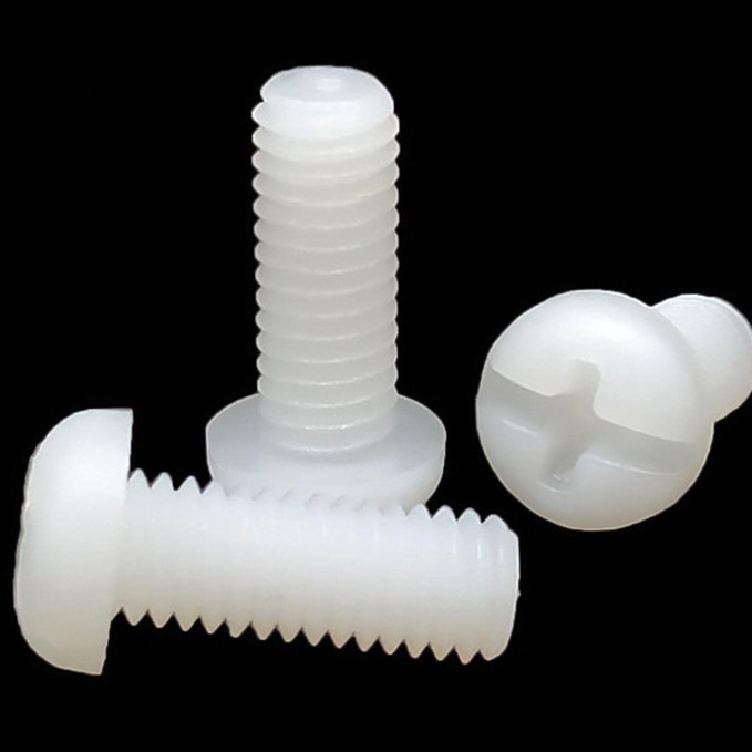 M5 十一字塑料盘头螺丝 圆头尼龙螺丝钉 PA66塑胶绝缘螺栓 黑白