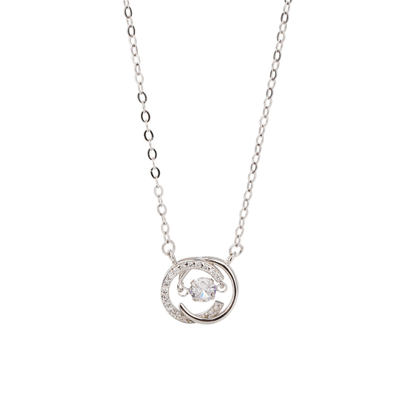 925 plata esterlina doble C pulsante collar de corazón collar de clavícula femenina ligero nicho de lujo collar de alta sensación para enviar a la novia