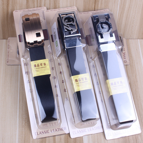 Gift Box Belts for Men, Genuine Leather Automatic Buckle Waist Belts, Casual Gift, Calfskin, Hot Selling Pants Belts, Manufacturer Wholesale