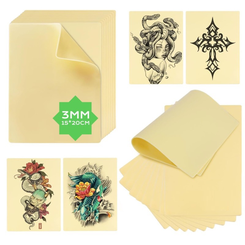 Tatuaje de silicona ejercicio de piel A4 semipermanente bordado tatuaje de doble cara piel en blanco de silicona engrosada piel amarilla