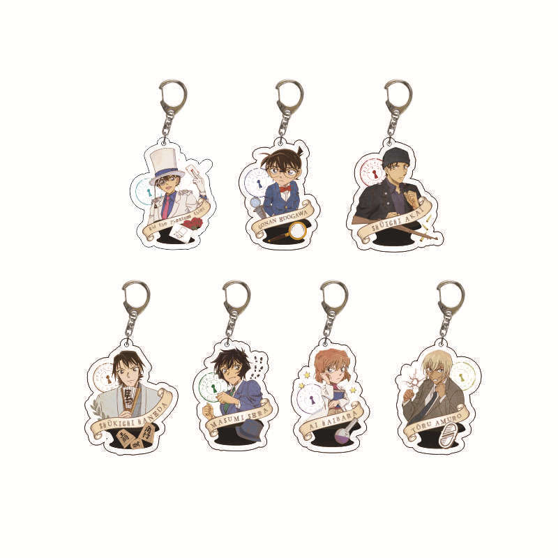 Anime figurines and accessories Detective Conan acrylic keychain Lulan Mori transparent pendant cross-border cute 