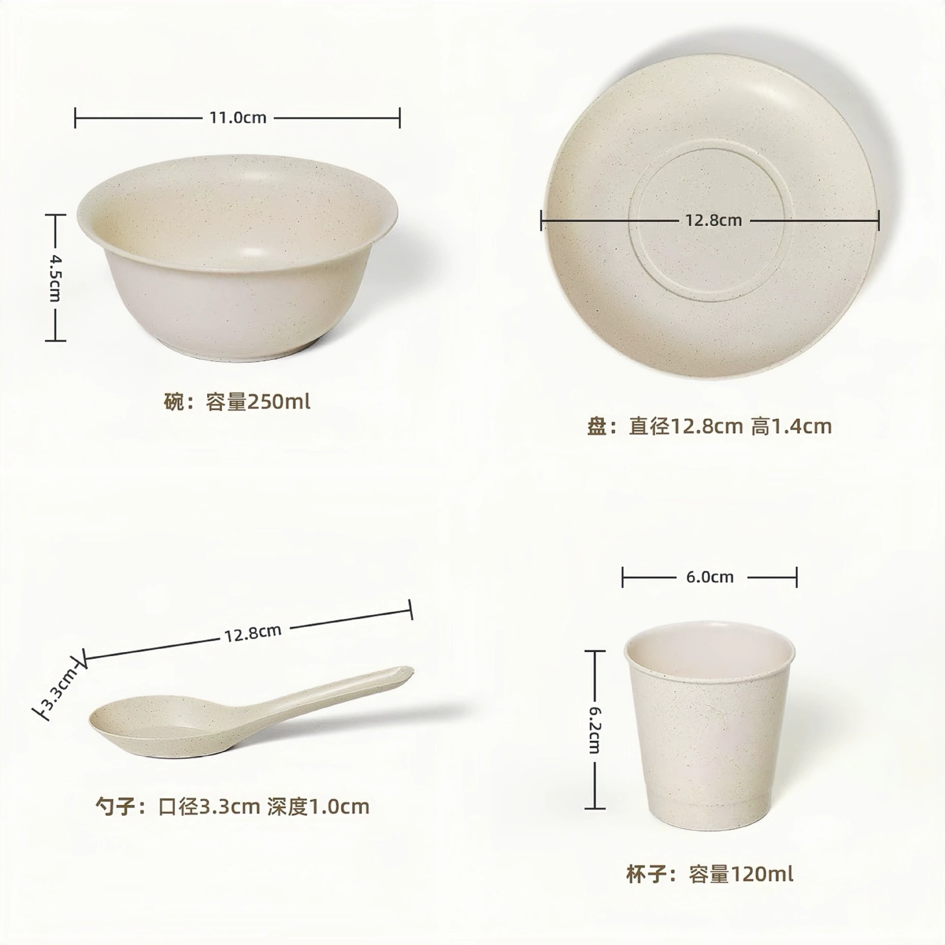 Disposable tableware, set