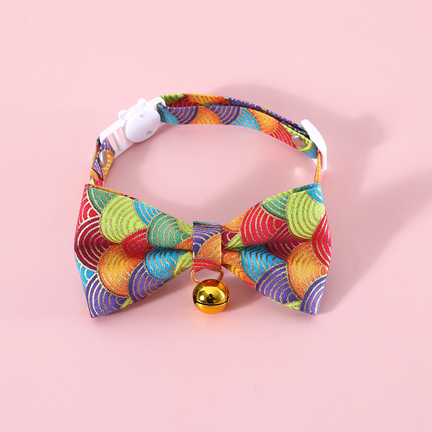 Pet estampado China Fengxiang nube ajustable anti-asfixia collar de corbata gato perro japonés cadena de arco