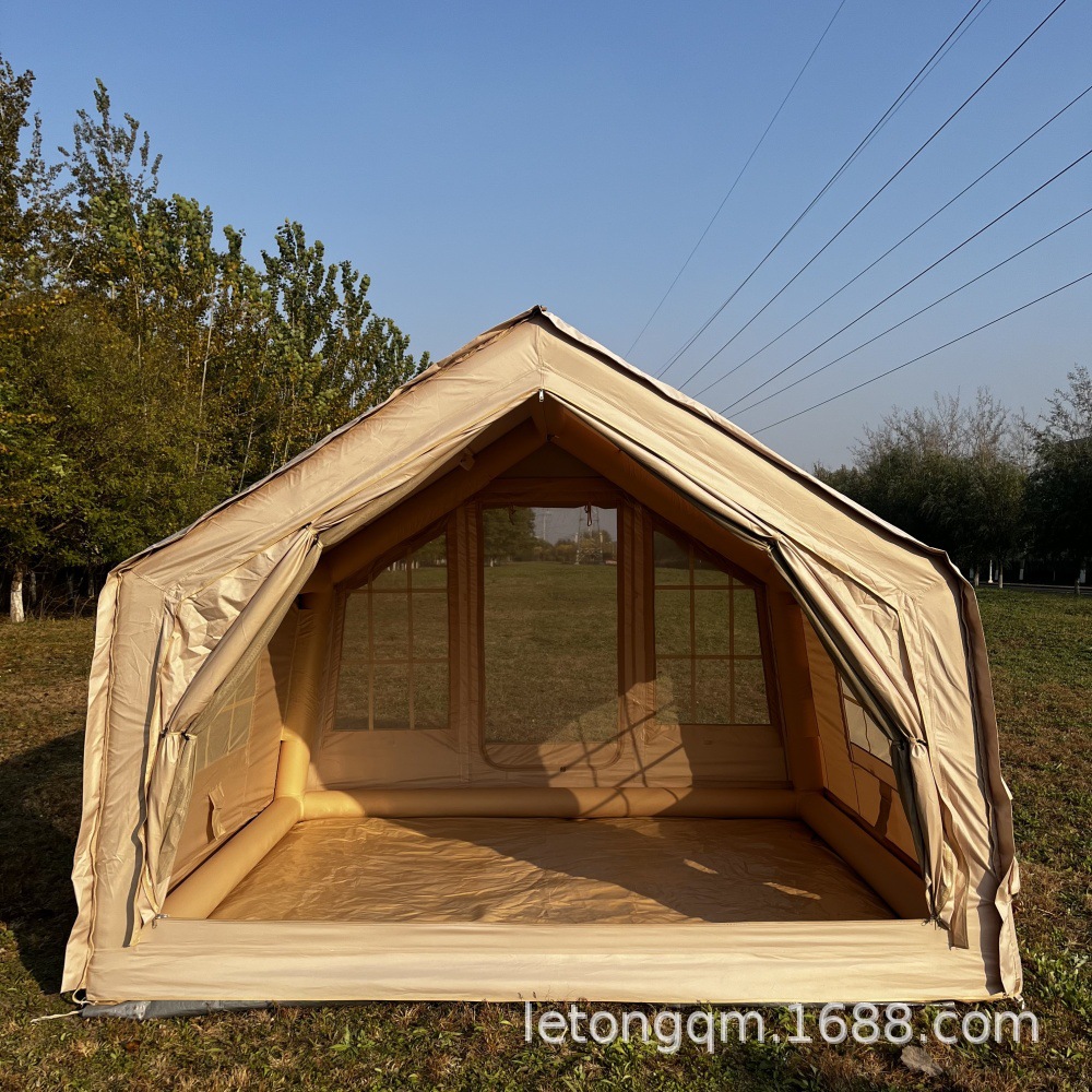 Camping al aire libre carpa inflable camping al aire libre espeso, impermeable y a prueba de viento, columna de aire integrada, fácil, portátil y sin instalación