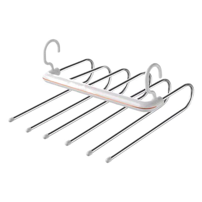 Pantalones plegables rack multi-funcional multi-capa pantalones percha hogar magia pantalones sin costuras clip armario almacenamiento artefacto pantalones percha