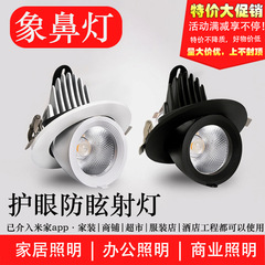 COB象鼻灯led洗墙射灯嵌入式天花灯家用客厅可调角度筒灯店铺射灯