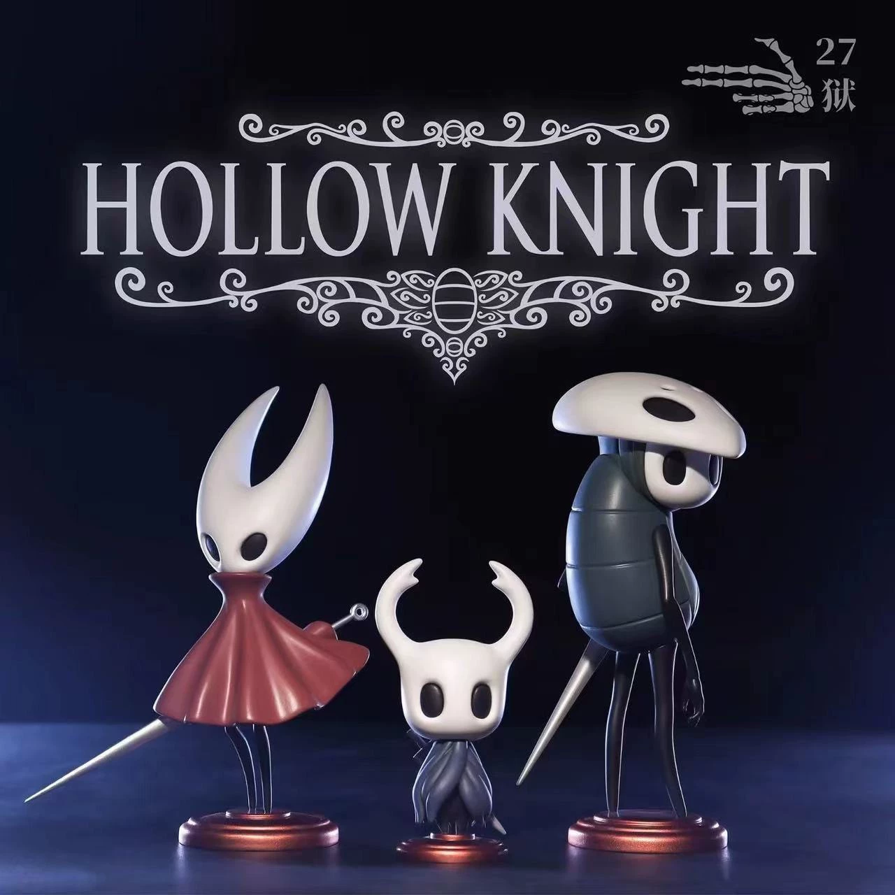 Набор фигурок Hollow Knight, 3 фигуры игровых персонажей с подставками для демонстрации