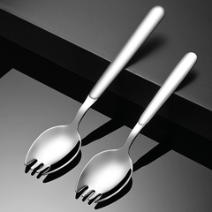 316ステンレスフォークスプーン一体二合一サイズ子供食器サラダスプーンフォーク両用スプーンパスタ
