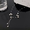 Crystal with bow, pendant, small necklace, design advanced chain for key bag  for bride, light luxury style, trend of season, high-quality style, bright catchy style