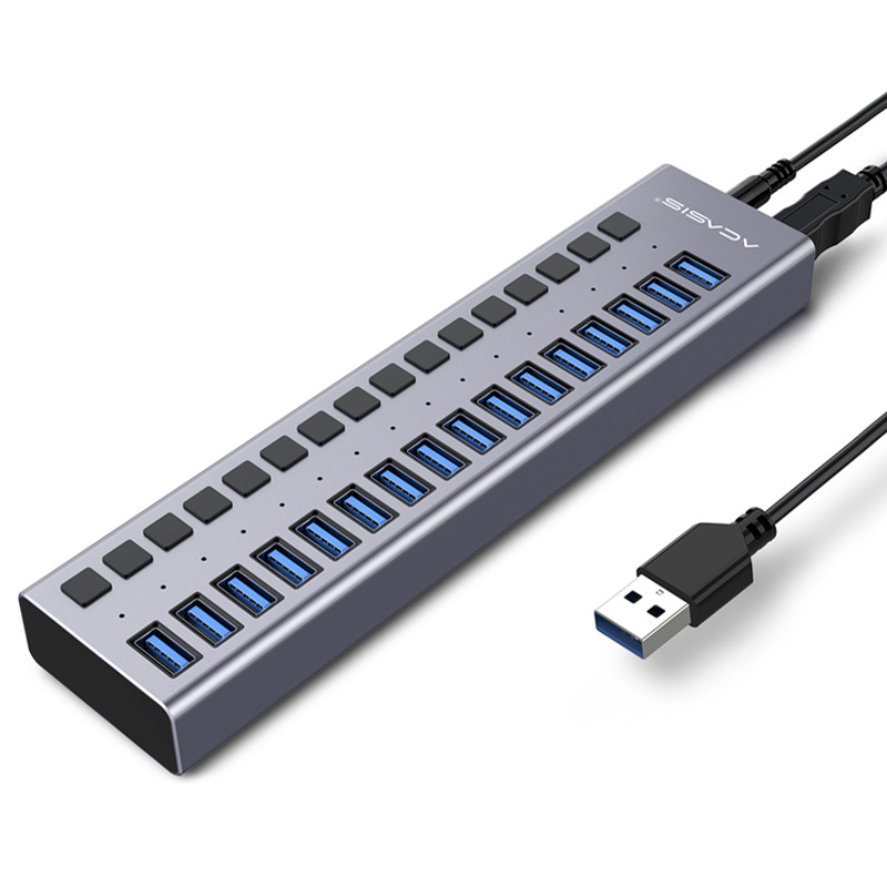 Arkasis usb divisor de 20 puertos computadora teléfono hub concentrador de disco USB de carga de alta potencia estación de acoplamiento