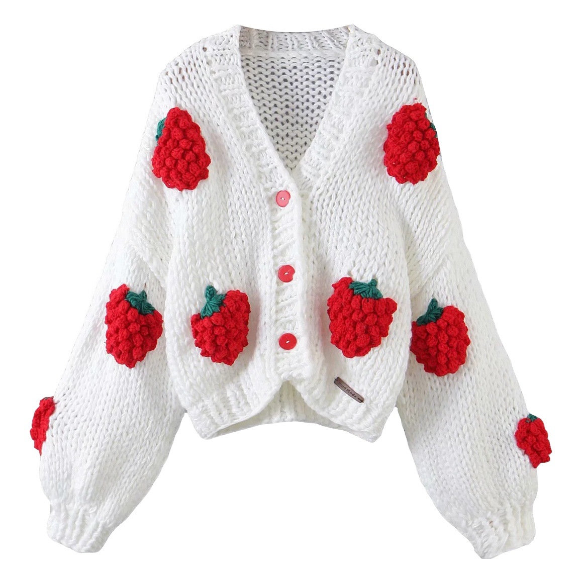 Abrigo de suéter para mujer 2021 Otoño e Invierno Nuevo estilo perezoso europeo y americano patrón tridimensional hilo grueso ganchillo abrigo hecho a mano de cintura alta