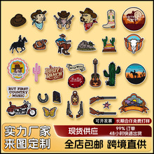 西部牛仔刺绣 电脑绣花衣服装饰辅料Patch补丁贴卡通枪手图案贴布