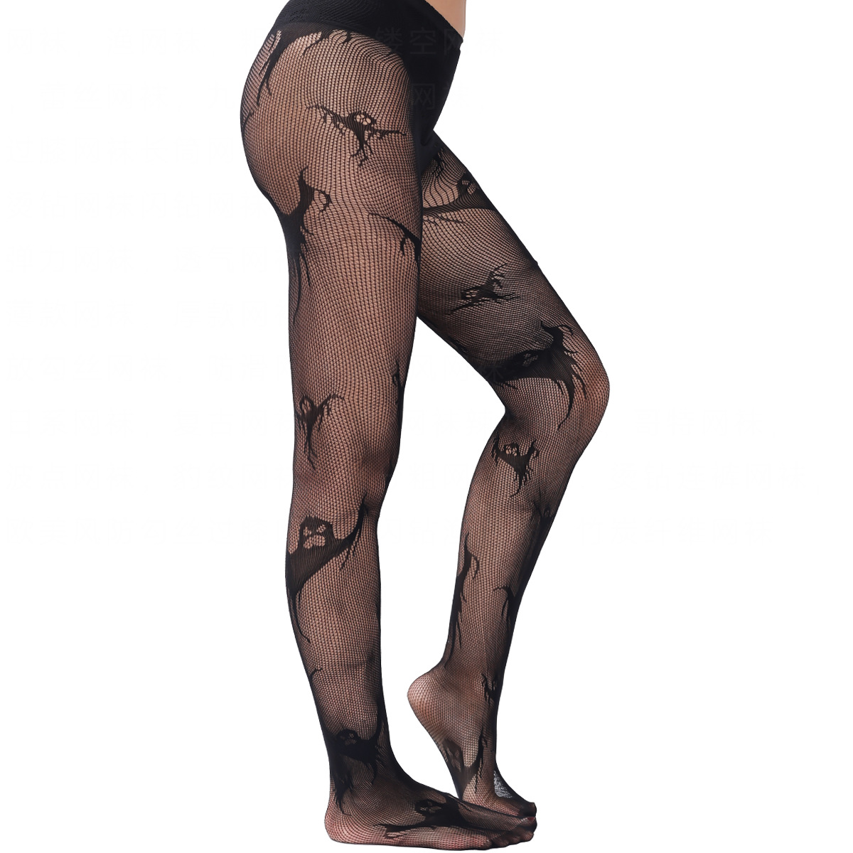 Halloween Pantyhose Black Devil Cross Outfit European and American Foreign Trade