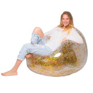 Supply of Inflatable Sofa Bed, Colorfulful Confetti Sequin Pvc Sofa Cushion, Transparent Bean Bag