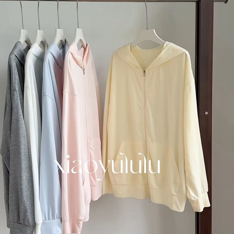 2026 Summer Thin Ice Silk Sunscreen Jacket for Women, Outdoor Thin Zipper Hooded Slimming Coat, Large Size Loose Cardigan 2026 Summer Thin Ice Silk Sunscreen Jacket for Women, Outdoor Thin Zipper Hooded Slimming Coat, Large Size Loose Cardigan