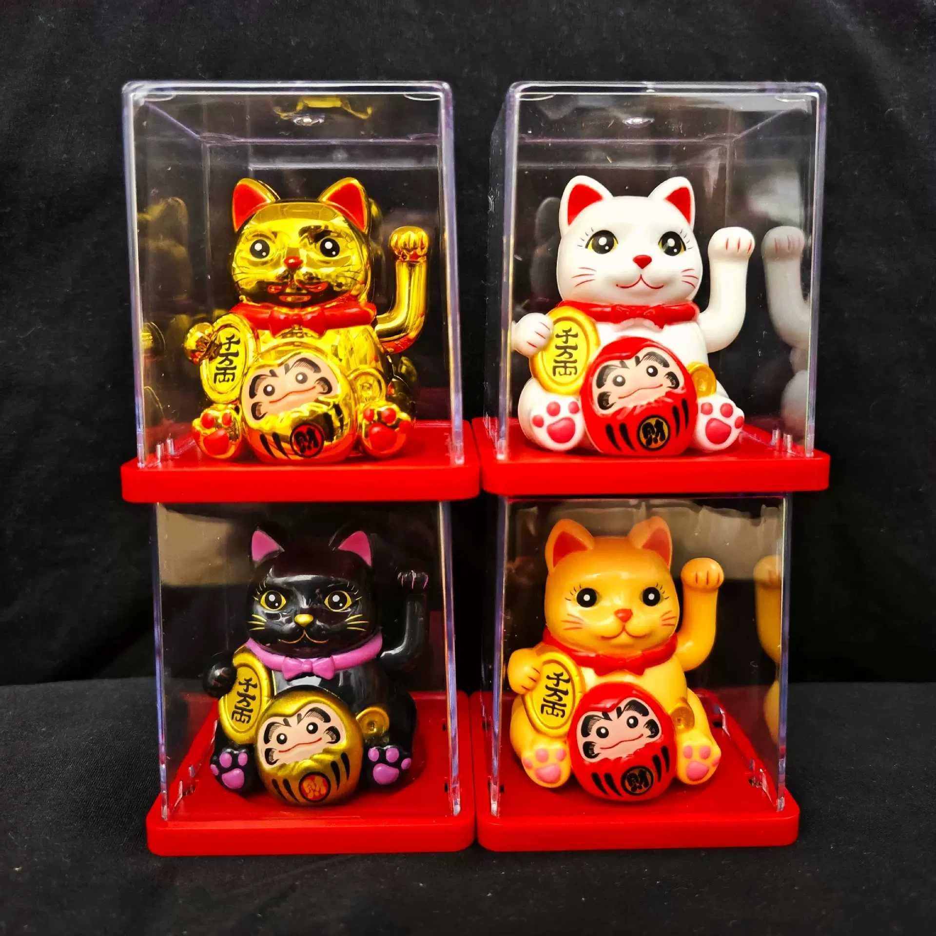 创意太阳能招财猫2寸摆件自动招手八方来财办公桌面收银前台装饰