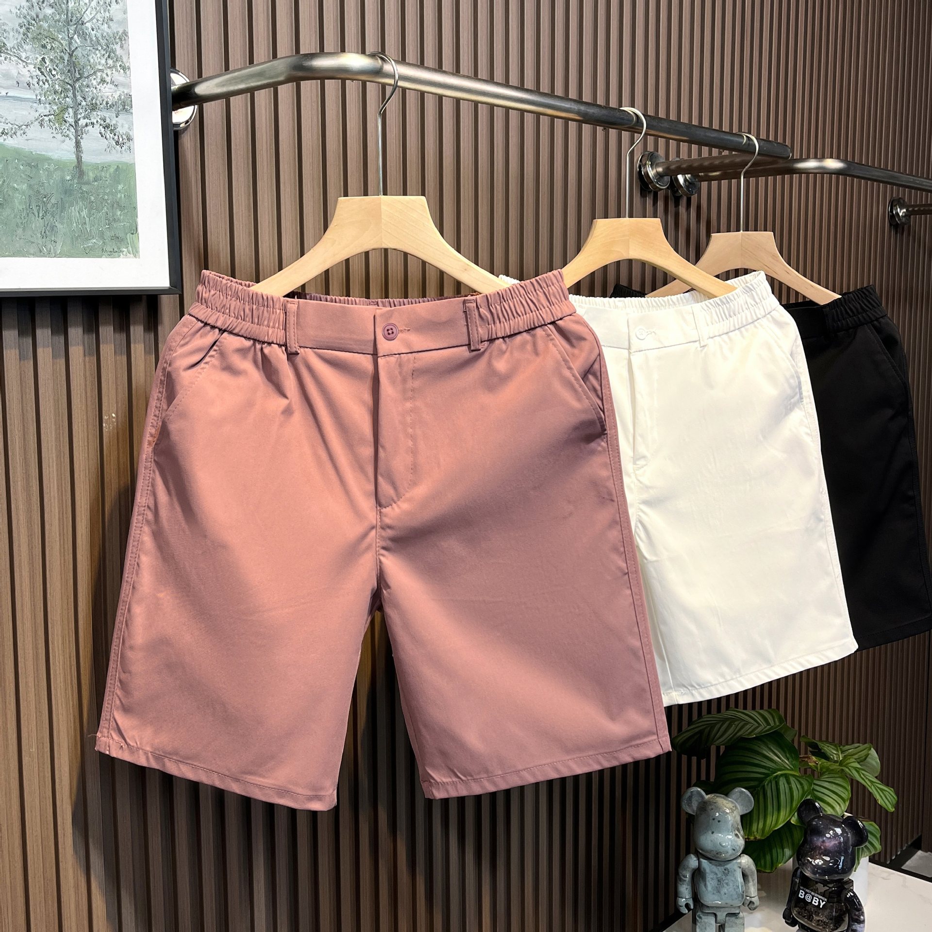 High-end Simple Casual Shorts Men's Trendy Brand Outer Wear Light Luxury Five-point Pants Men's Summer 2025 New Slim-fit Pants